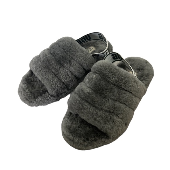 UGG Women's Fluff Yeah Slide Slipper Charcoal Gray - Picture 5 of 5